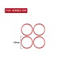 4 PCS Set for Honda CRV 2007-2011 Carbon Fiber Car Door Horn Ring Decorative Sticker, Left and Right Drive Universal (Red)