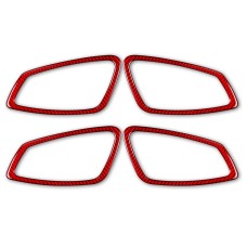 4 PCS Set for BMW 3 Series E90 Carbon Fiber Car Door Handle Decorative Sticker, Left and Right Drive(Red)