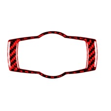 For BMW 3 Series E90 Carbon Fiber Car Headlight Switch Decorative Sticker, Left and Right Drive Universal (Red)