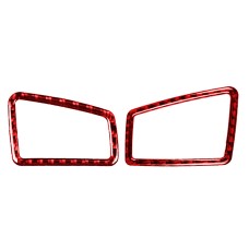 2 PCS Set for BMW 3 Series E90 Carbon Fiber Car Instrument Air Outlet Decorative Sticker, Left Drive (Red)