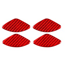 4 PCS Set for Honda CRV 2007-2011 Carbon Fiber Car Inner Door Bowl Patch Decorative Sticker, Left and Right Drive Universal(Red)