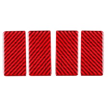 4 PCS Set for Honda CRV 2007-2011 Carbon Fiber Car Inner Armrest Gasket Decorative Sticker, Left and Right Drive Universal (Red)