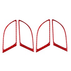 4 PCS Set for Honda CRV 2007-2011 Carbon Fiber Car Inner Handle Frame Decorative Sticker, Left and Right Drive Universal (Red)