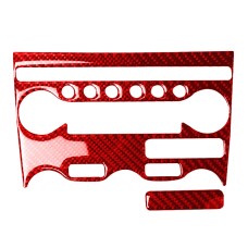 2 in 1 Car Carbon Fiber Air Conditioning Adjustment Panel Decorative Sticker for Nissan 370Z / Z34 2009-, Left and Right Drive Universal (Red)