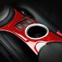 3 in 1 Car Carbon Fiber Center Console Water Cup Holder Panel Decorative Sticker for Nissan 370Z / Z34 2009-, Left and Right Drive Universal (Red)
