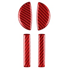 4 in 1 Car Carbon Fiber Door Handle Decorative Sticker for BMW Mini Cooper Clubman Countryman  F55 F54 F60, Left and Right Drive Universal(Red)