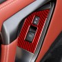 2 PCS / Set Carbon Fiber Car Window Lift Defogger Button Decorative Sticker for Nissan GTR R35 2008-2016, Right Driving(Red)