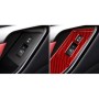 4 PCS / Set Carbon Fiber Car Window Lift Buttons Panel Sticker for Nissan GTR R35 2008-2016, Right Driving (Red)