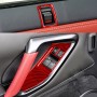 6 PCS / Set Carbon Fiber Car Window Lift Button Door Lock Decorative Sticker for Nissan GTR R35 2008-2016, Left Driving (Red)