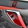 6 PCS / Set Carbon Fiber Car Window Lift Button Door Lock Decorative Sticker for Nissan GTR R35 2008-2016, Right Driving (Red)