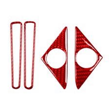 4 PCS / Set Carbon Fiber Car Door Horn + Window Air Outlet Decorative Sticker for Nissan GTR R35 2008-2016, Left and Right Driving Universal (Red)