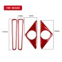 4 PCS / Set Carbon Fiber Car Door Horn + Window Air Outlet Decorative Sticker for Nissan GTR R35 2008-2016, Left and Right Driving Universal (Red)