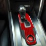 Carbon Fiber Car Gear Shift Panel Decorative Sticker for Nissan GTR R35 2008-2016, Left and Right Driving Universal(Red)