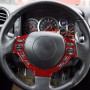 Carbon Fiber Car Steering Wheel Buttons Decorative Sticker for Nissan GTR R35 2008-2016, Left and Right Driving Universal (Red)