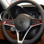 2 PCS / Set Carbon Fiber Car Steering Wheel Button Panel Decorative Sticker for Alfa Romeo Giulia 2017-2019, Left and Right Drive Universal (Red)
