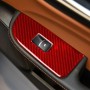 4 PCS / Set Carbon Fiber Car Window Button Panel Decorative Sticker for Alfa Romeo Giulia 2017-2019, Left Drive (Red)