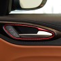 4 PCS / Set Carbon Fiber Car Inner Door Handle Frame Decorative Sticker for Alfa Romeo Giulia 2017-2019, Left and Right Drive Universal (Red)