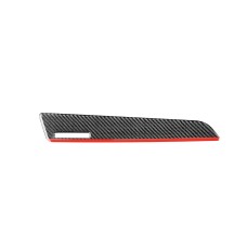 Carbon Fiber Car Co-pilot Trim Red Edge with Hole Decorative Sticker for Audi Q3 2013-2018, Left Drive