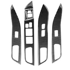 6 PCS Car Carbon Fiber Glass Lift Panel Decorative Sticker for Mitsubishi Lancer EVO 2008-2015, Left Drive