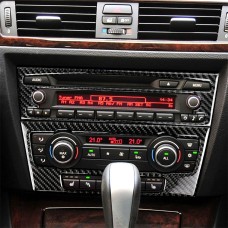 Carbon Fiber Car Central Control CD Panel Decorative Sticker for BMW E90 / E92 2005-2012, Non Navigation with Hole