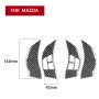 4 PCS Car Carbon Fiber Steering Wheel Decorative Sticker for Mazda RX8 2004-2008, Left and Right Drive Universal