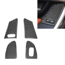 4 PCS Car Carbon Fiber Window Lifting Button Decorative Stickers for Volvo V60 / XC60 2010-2017 / S60 2010-2018, Left Drive