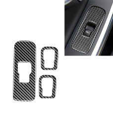 3 PCS Car Carbon Fiber Window Lifting Button Decorative Stickers for Volvo V60 2010-2017 / S60 2010-2018, Right Drive