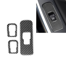 3 PCS Car Carbon Fiber Window Lifting Button Decorative Stickers for Volvo V60 2010-2017 / S60 2010-2018, Left Drive