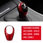 Carbon Fiber Car Gear Head Decorative Sticker for BMW M3 (2009-2013) / M5 (2005-2008) / M6 (2006) Series(Red)