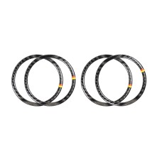 4 PCS Car Carbon Fiber Door Horn Ring Decorative Sticker for Mercedes-Benz C Class W205 C180 C200 C300 GLC, Left and Right Drive Universal(German Color)