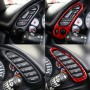 2 in 1 Car Carbon Fiber Sides Speedometer Sticker for Chevrolet Corvette C5 1998-2004, Left Drive(Red)