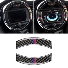 2 PCS Red Blue Color Car F Chassis Navigation Panel Carbon Fiber Decorative Sticker for BMW Mini Cooper Countryman Clubman F54 / F55 / F56 / F60