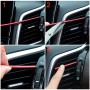 10 PCS Car Interior Mouldings Decorative Air Conditioning Outlet U-shaped Bright Strip Clip(Red)