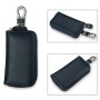 9092 Business Style Multifunctional Genuine Leather Zipper Car Key Bag(Dark Blue)