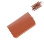 Universal Leather Flash Powder Texture Waist Hanging Zipper Wallets Key Holder Bag (No Include Key)(Brown)