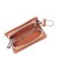 Universal Leather Flash Powder Texture Waist Hanging Zipper Wallets Key Holder Bag (No Include Key)(Brown)