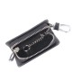 Universal Leather Carbon Fiber Texture Waist Hanging Zipper Wallets Key Holder Bag (No Include Key)(Black)