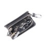 Universal Leather Carbon Fiber Texture Waist Hanging Zipper Wallets Key Holder Bag (No Include Key)(Black)