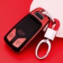 TPU One-piece Electroplating Full Coverage Car Key Case with Key Ring for Audi A4L / A6L / Q5 (New) (Red)