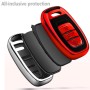 TPU One-piece Electroplating Full Coverage Car Key Case with Key Ring for Audi A4L / A6L / Q5 (Old) (Red)