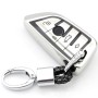 TPU One-piece Electroplating Full Coverage Car Key Case with Key Ring for BMW X5 / X6 (Silver)