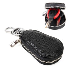 Universal Leather Crocodile Texture Waist Hanging Zipper Wallets Key Holder Bag (No Include Key)(Black)