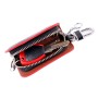 Universal Leather Roots Texture Waist Hanging Zipper Wallets Key Holder Bag (No Include Key)(Red)