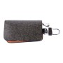 Universal Leather Knead Skin Texture Waist Hanging Zipper Wallets Key Holder Bag (No Include Key)(Black)