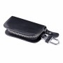 Universal Leather Wood Grain Texture Waist Hanging Zipper Wallets Key Holder Bag (No Include Key)(Black)