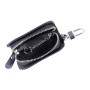 Universal Leather Wood Grain Texture Waist Hanging Zipper Wallets Key Holder Bag (No Include Key)(Black)