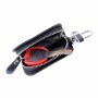 Universal Leather Wood Grain Texture Waist Hanging Zipper Wallets Key Holder Bag (No Include Key)(Black)