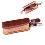 Universal Leather Wood Grain Texture Waist Hanging Zipper Wallets Key Holder Bag (No Include Key)(Brown)