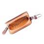 Universal Leather Wood Grain Texture Waist Hanging Zipper Wallets Key Holder Bag (No Include Key)(Brown)