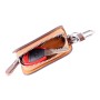 Universal Leather Wood Grain Texture Waist Hanging Zipper Wallets Key Holder Bag (No Include Key)(Brown)